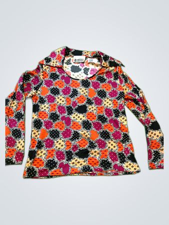 Long-Sleeve Blouse with Floral Pattern