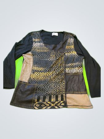 Printed Long-Sleeve Blouse