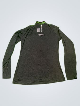 Morgan Black Mesh Long Sleeve Top