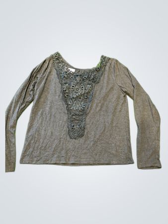 Gray Long Sleeve Top
