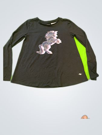 Athletic Works Black Long Sleeve Graphic T-Shirt