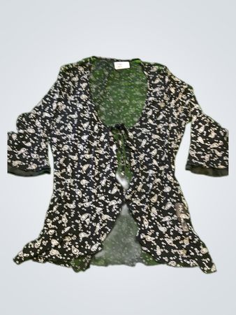 Black and White Floral Kimono