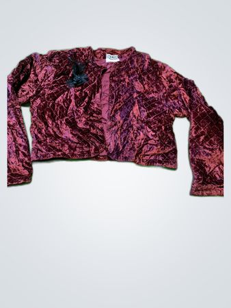Nittya Burgundy Quilted Velvet Blazer