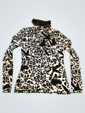 Printed Turtleneck Blouse