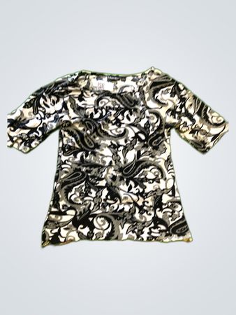 Identic Black and White Floral Shirt