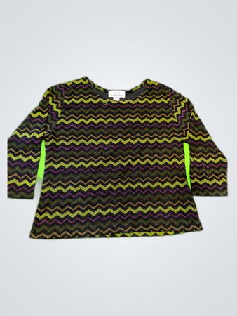 Un Deux Trois Zigzag Knit Top