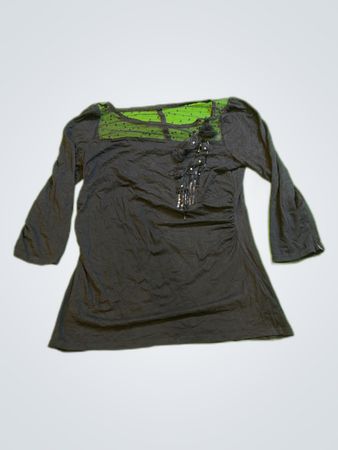 White House Black Market Black Sheer Blouse