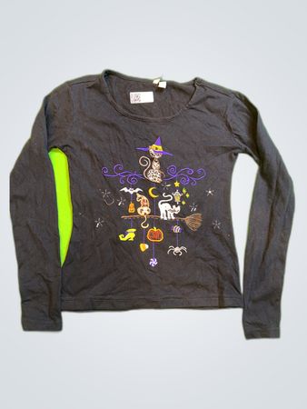 Unbranded Black Halloween Graphic Long Sleeve T-Shirt