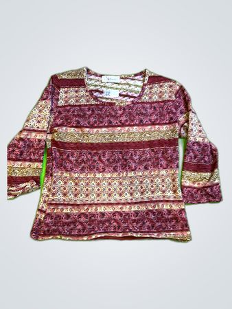 L'affinités Printed Long Sleeve Blouse