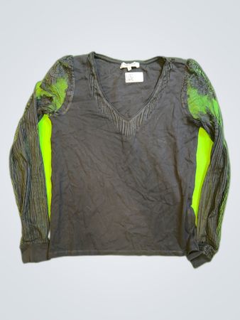 Morgan de Toi Black Lace Sleeve Blouse