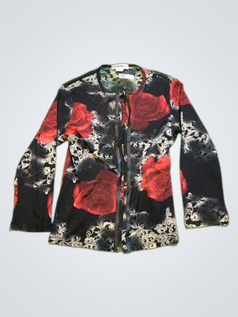 Jus D'Orange Paris Floral Zip Cardigan