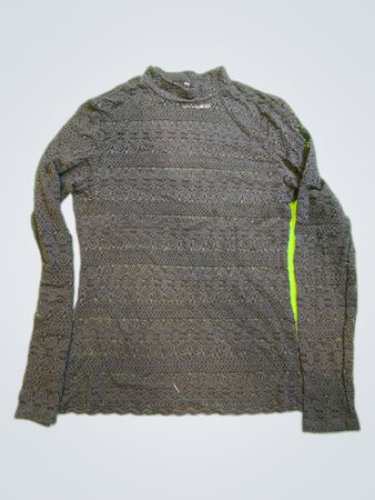 Black Lace Long-Sleeve Top