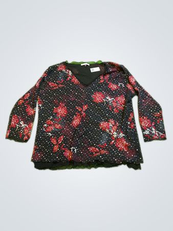 Patrice Breal Printed Long Sleeve Blouse