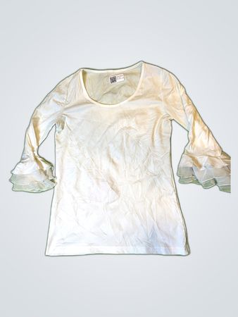 White Ruffle Sleeve Blouse