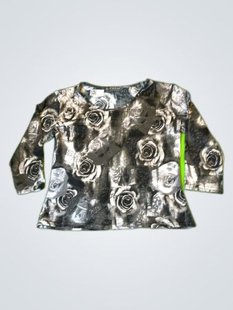 X-TREM Printed Rose Long-Sleeve Blouse
