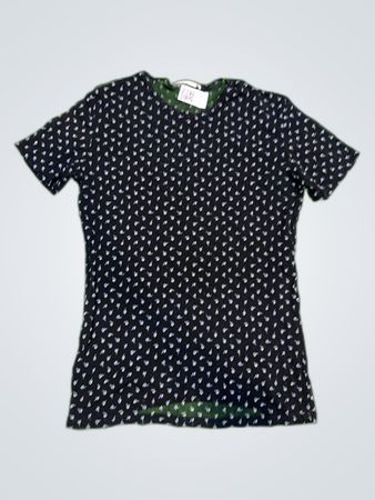 Zara Black Polka Dot Mesh T-Shirt