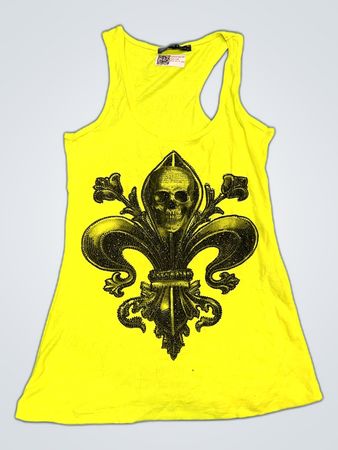 Philipp Plein Yellow Ribbed Tank Top