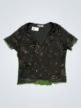 AVNY Paris Black Floral Printed Blouse