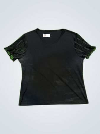 Unbranded Black Sheer Sleeve Blouse