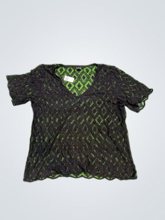 Zara Black Sheer Lace Blouse