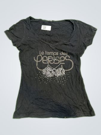 Black T-Shirt with White Graphic