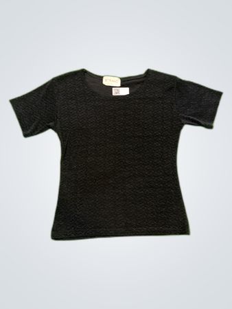 Strand Black Velvet Short Sleeve Top