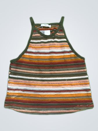 Mango Striped Knit Tank Top