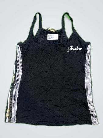 Glasgow Black Mesh Panel Tank Top