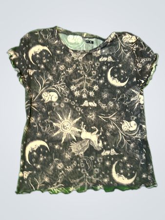 H&M Printed Sheer Blouse