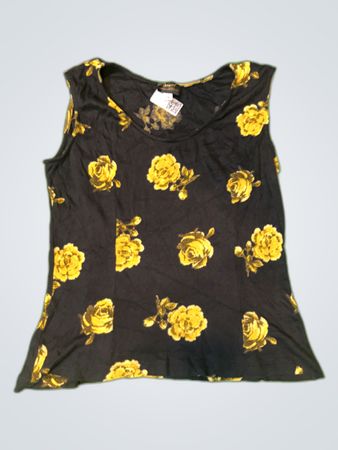 Unbranded Black Floral Graphic Tank Top
