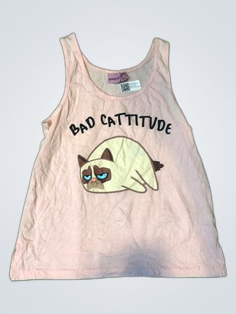 Grumpy Cat Bad Cattitude Graphic Tank Top