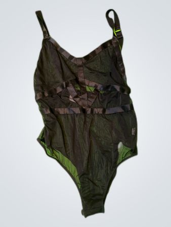 Unbranded Black Sheer Mesh Bodysuit