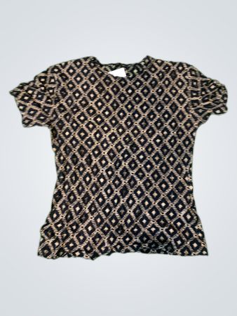 Geometric Printed Short Sleeve Blouse
