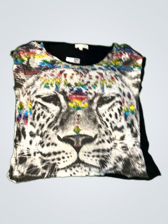 Charlee Vogele Sleeveless Top with Snow Leopard Design