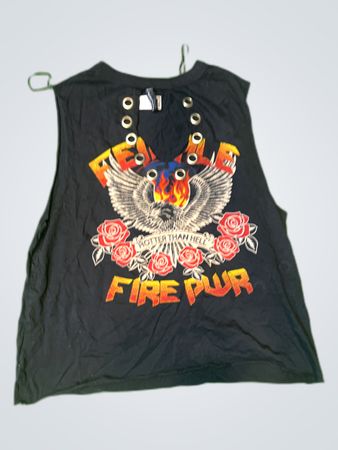 Black Graphic Tank Top