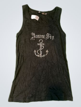 Genesey Amuse Anchor Rhinestone Tank Top