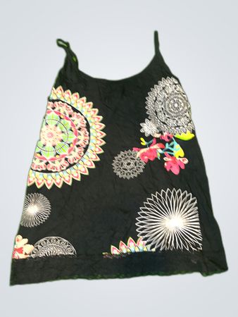 Printed Black Camisole Top