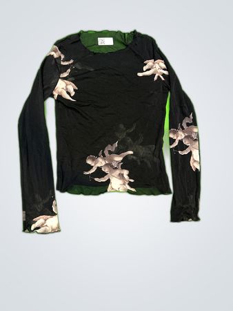 Maison Margiela Sheer Printed Long Sleeve Blouse
