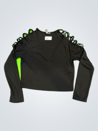 asos Black Long Sleeve Top with Lace Details