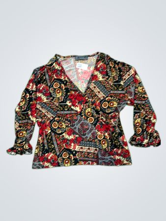 La Mode est à Vous Printed Wrap Blouse
