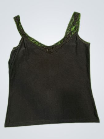 Black Lace Trim Camisole Top