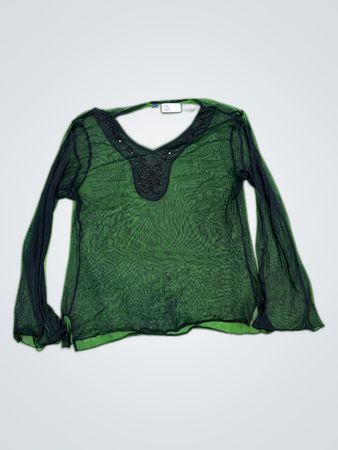 Unbranded Sheer Black Long Sleeve Blouse