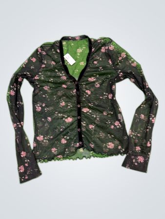 Unbranded Sheer Floral Long Sleeve Cardigan