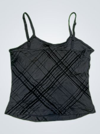 Elements Black Plaid Camisole Top