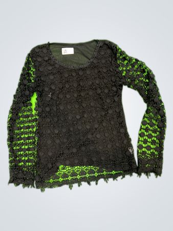 Black Sheer Lace Blouse