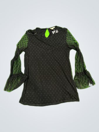 Esprit Black Sheer Lace Long Sleeve Blouse