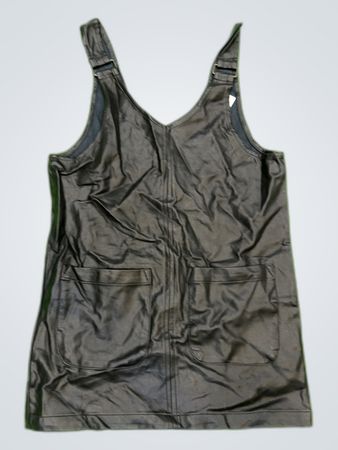 Next Black Leather Pinafore Dress