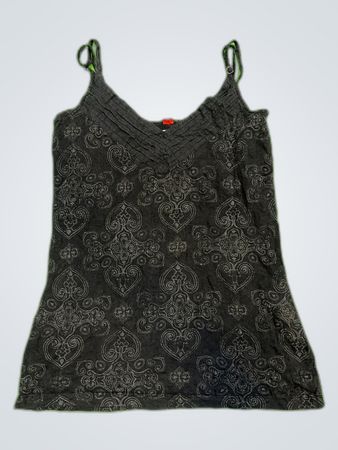 Black Camisole with Floral Pattern