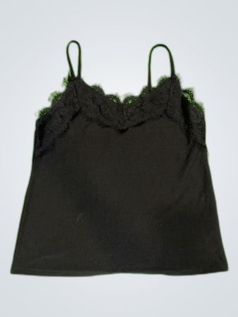 Black Lace Trim Camisole Top