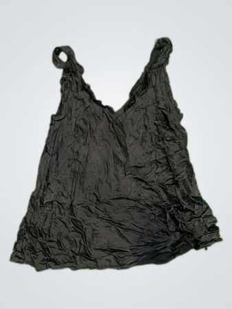 Black Ruffle Sleeveless Blouse